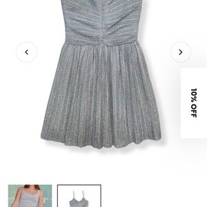 Katie J NYC Shimmering Silver Formal Dress
